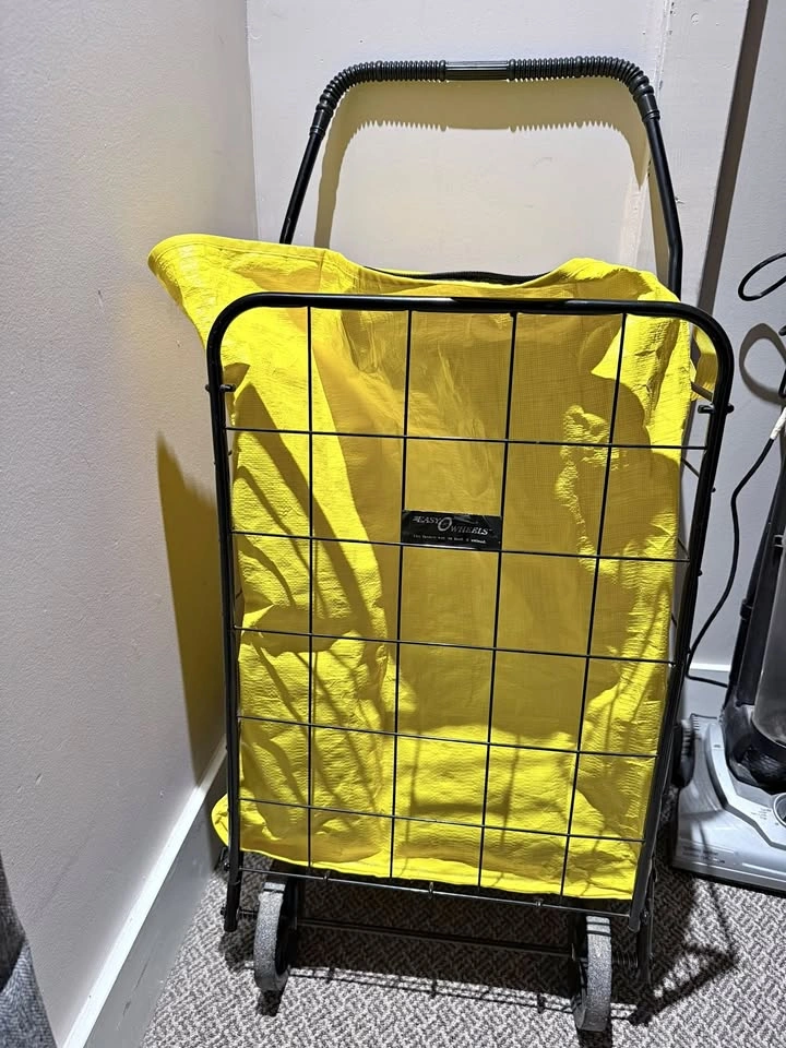 FREE Easy Wheels Folding Shopping Cart with Yellow Bag