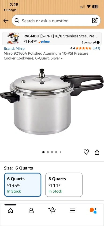 Mirro by T-fal 6-Quart Aluminum Pressure Cooker - photo 2
