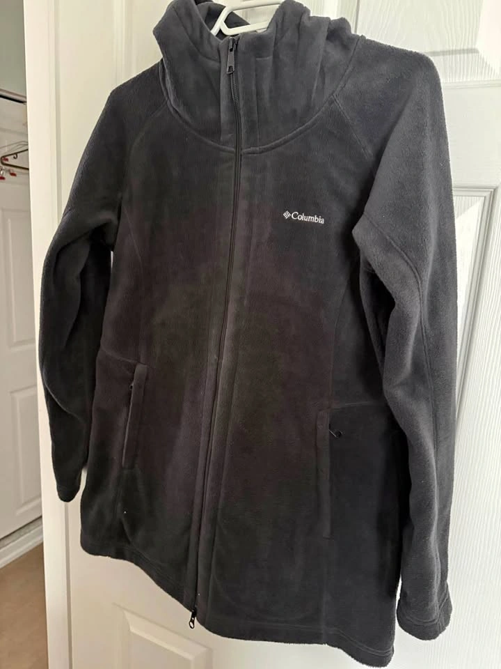 Columbia Black Fleece Hoodie Jacket Size L