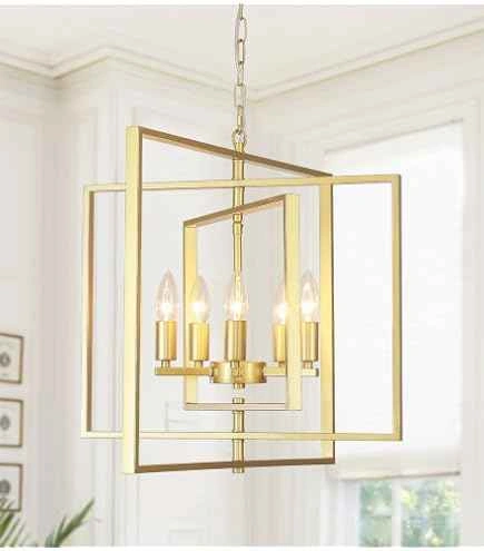 Gold 5-Light Candle Style Cage Chandelier - photo 2