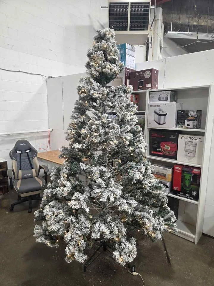Happygrill 9FT Pre-Lit Flocked Christmas Tree - photo 5