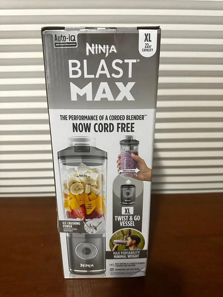 🥤 Ninja Blast Max Portable Blender – GREY – BRAND NEW! 🥤