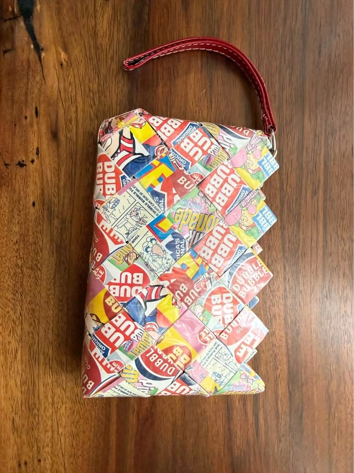 NAHUI OLLIN DOUBLE BUBBLE GUM WRAPPER WRISTLET / CLUTCH