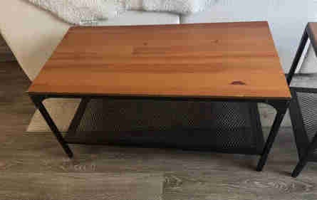 IKEA FJALLBO Medium table - Wood and Black metal