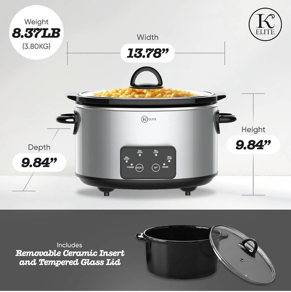 Stainless Oval Programmable Slow Cooker, 4 Qt - photo 4