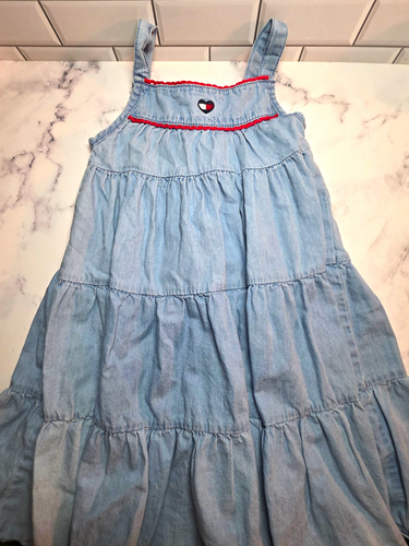 Tommy Hilfiger Girls Blue/Red Denim Sundress Sleeveless 2T