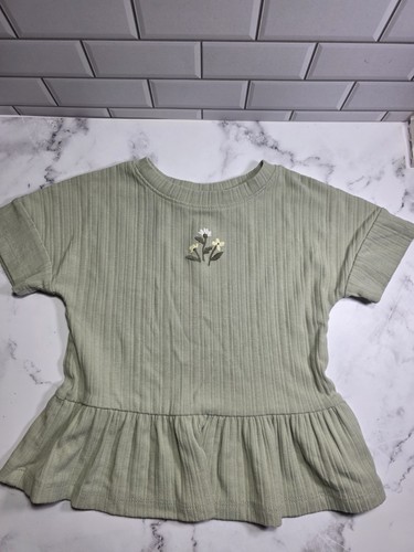 Cat & Jack Girls 2T/3T Green 2pc Cotton Knit Shorts Set - photo 2
