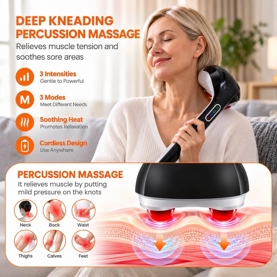 SNAILAX Cordless Handheld Massager with Heat – Brand New Open Bo - photo 3