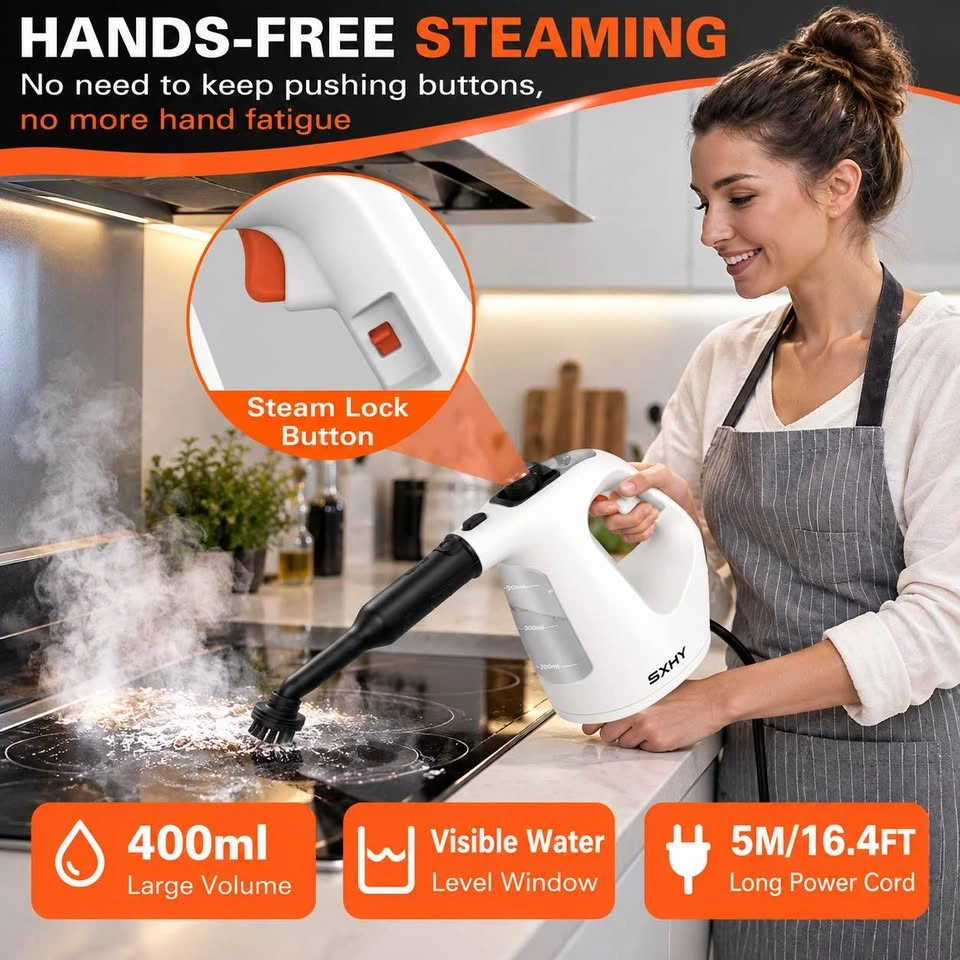 SXHY Handheld Steam Cleaner 1400W – 400ml – Complete Accessory K - photo 2