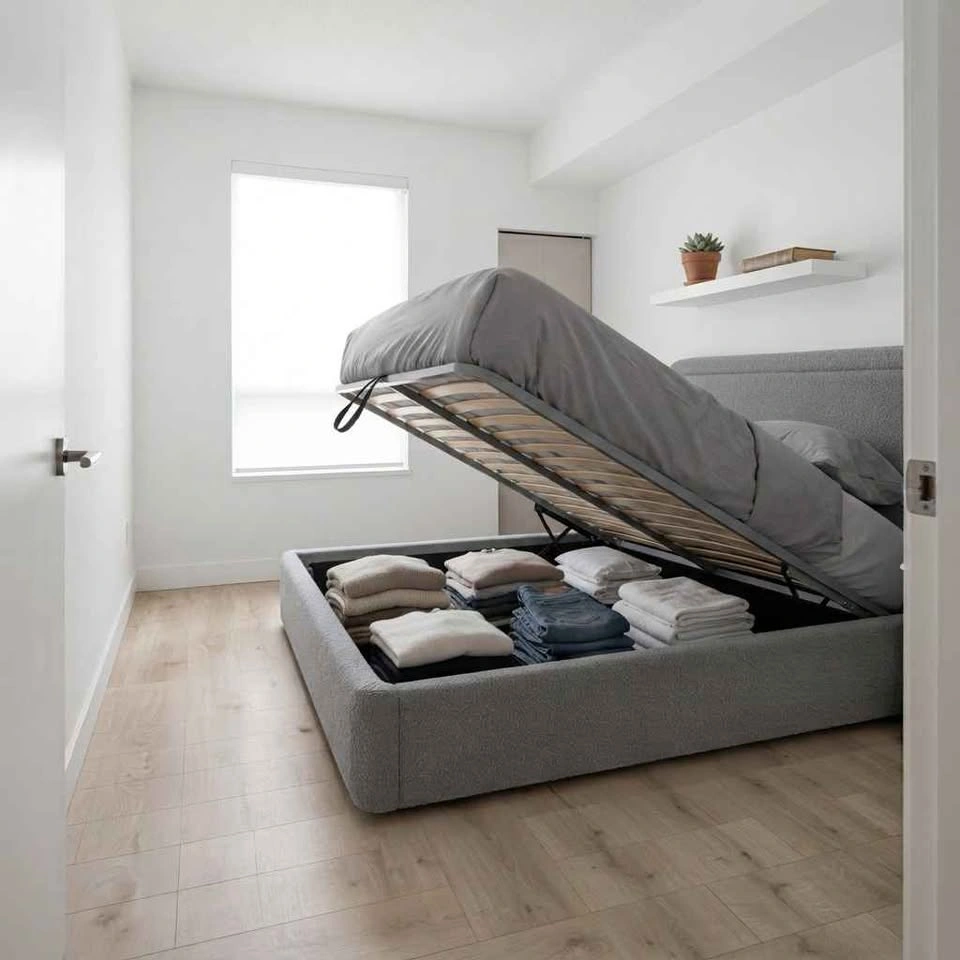 Brand New Boucle Queen Bed frame - photo 2