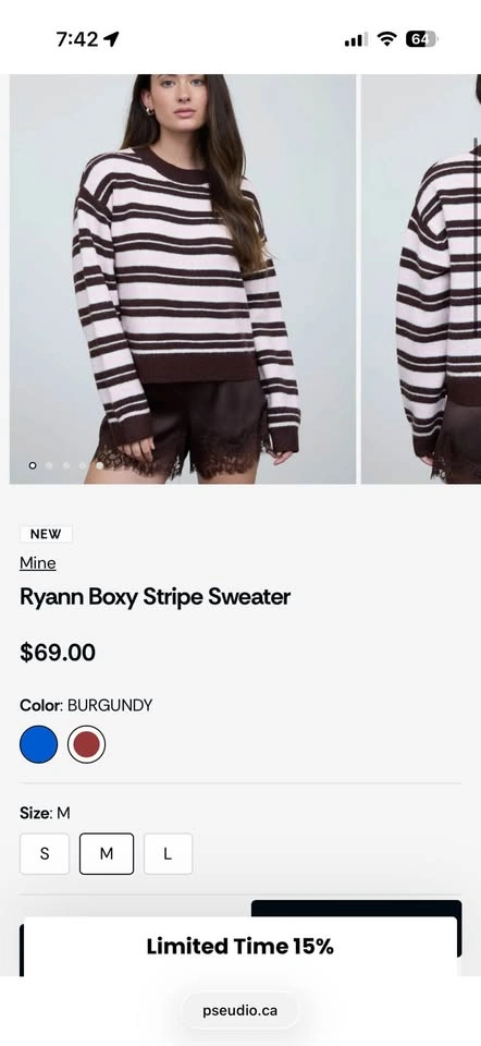 BNWT Striped knit brown & blue fall sweater - photo 2