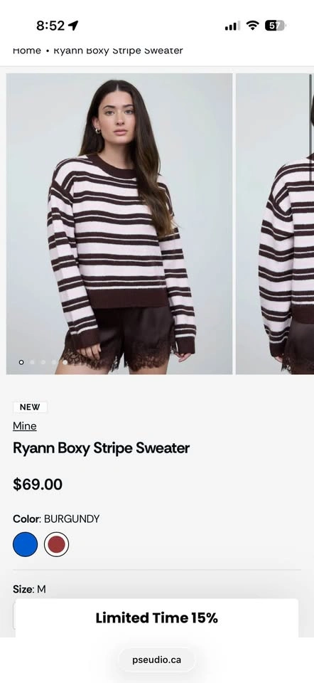 NEW Striped fall Sweater - pink and brown - photo 3
