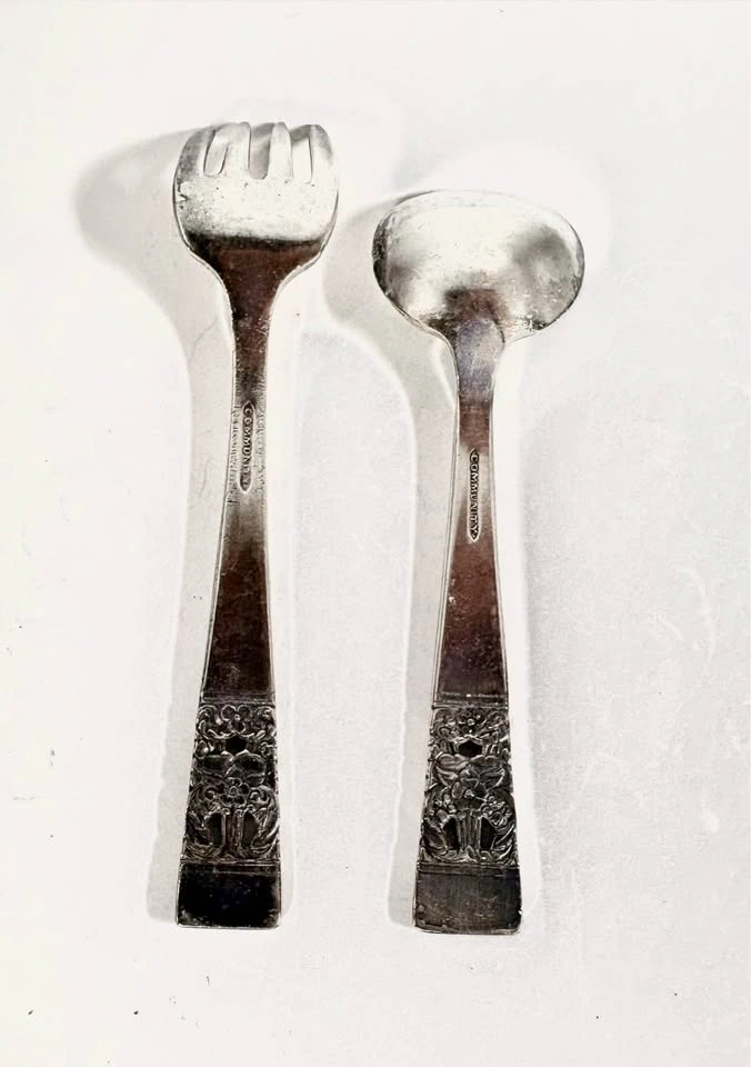 Vintage Silver-Plated Baby Fork and Spoon Set - photo 5