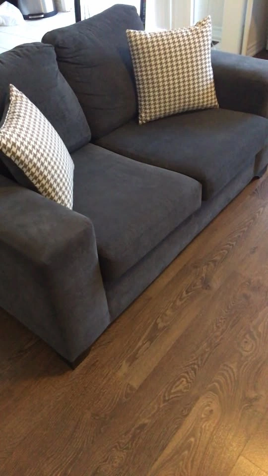 Dark Gray Sofa with Houndstooth Pillows - photo 4