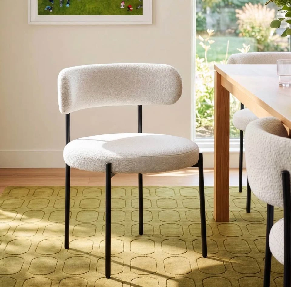 2 Modern Bouclé Dining Chairs – Premium Quality | Like New - photo 3