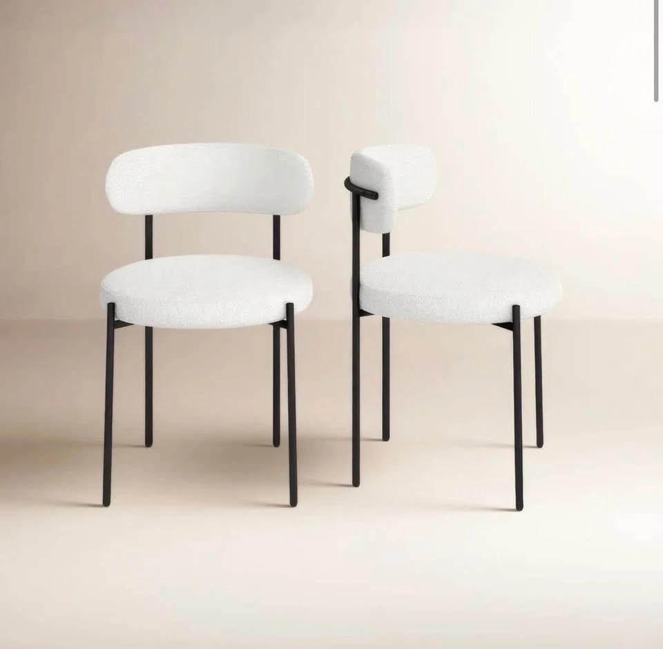 2 Modern Bouclé Dining Chairs – Premium Quality | Like New - photo 4