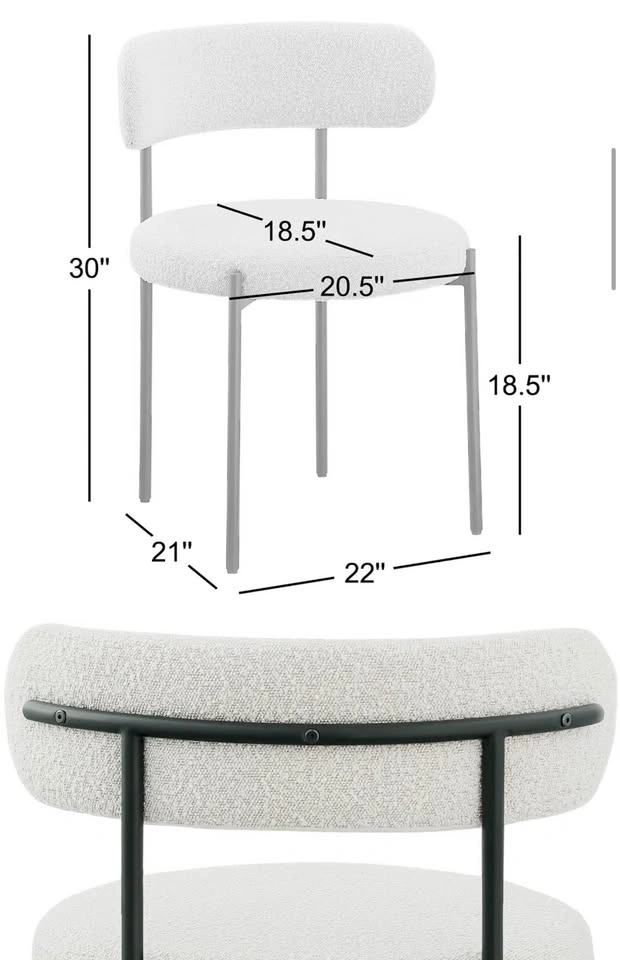 2 Modern Bouclé Dining Chairs – Premium Quality | Like New - photo 5