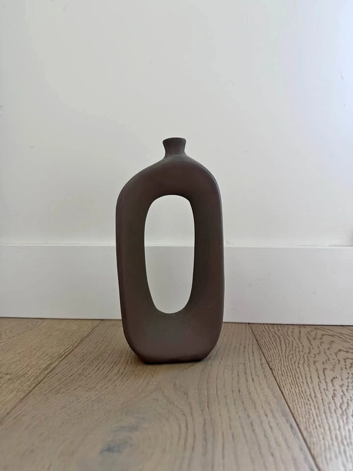 Modern Brown Ceramic Hollow Vase