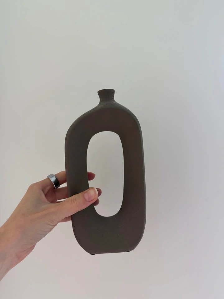Modern Brown Ceramic Hollow Vase - photo 2