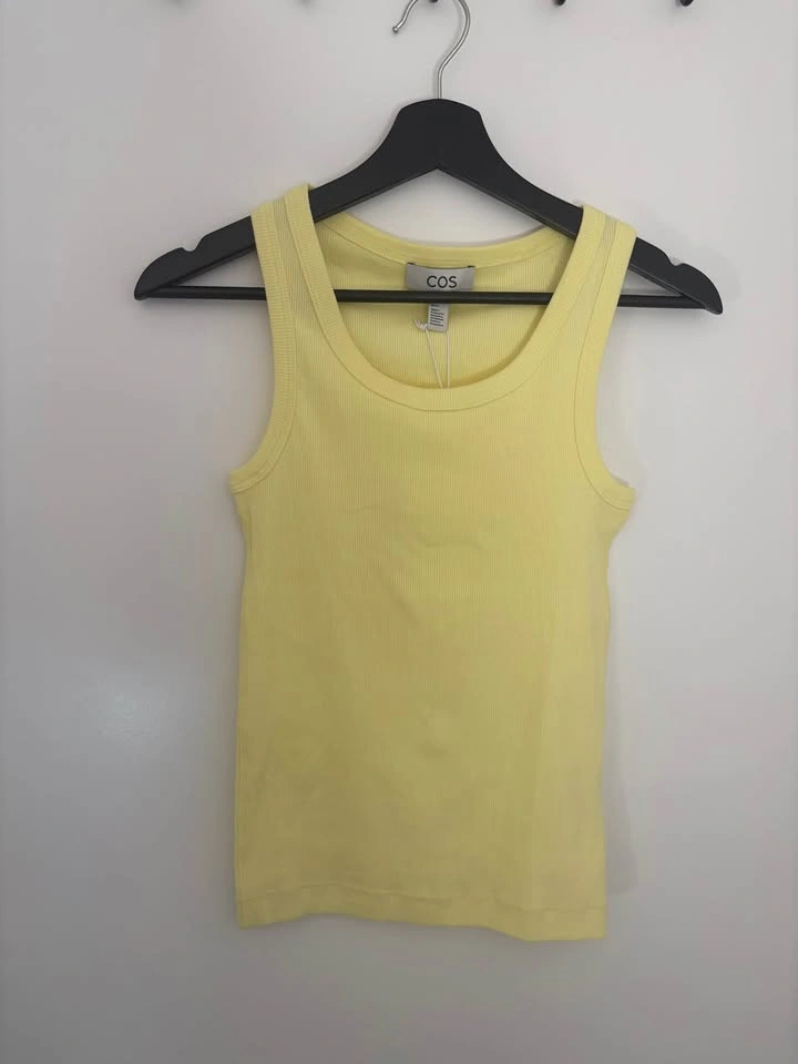 COS Ribbed Cotton Tank Top Yellow Size S NWT - photo 3