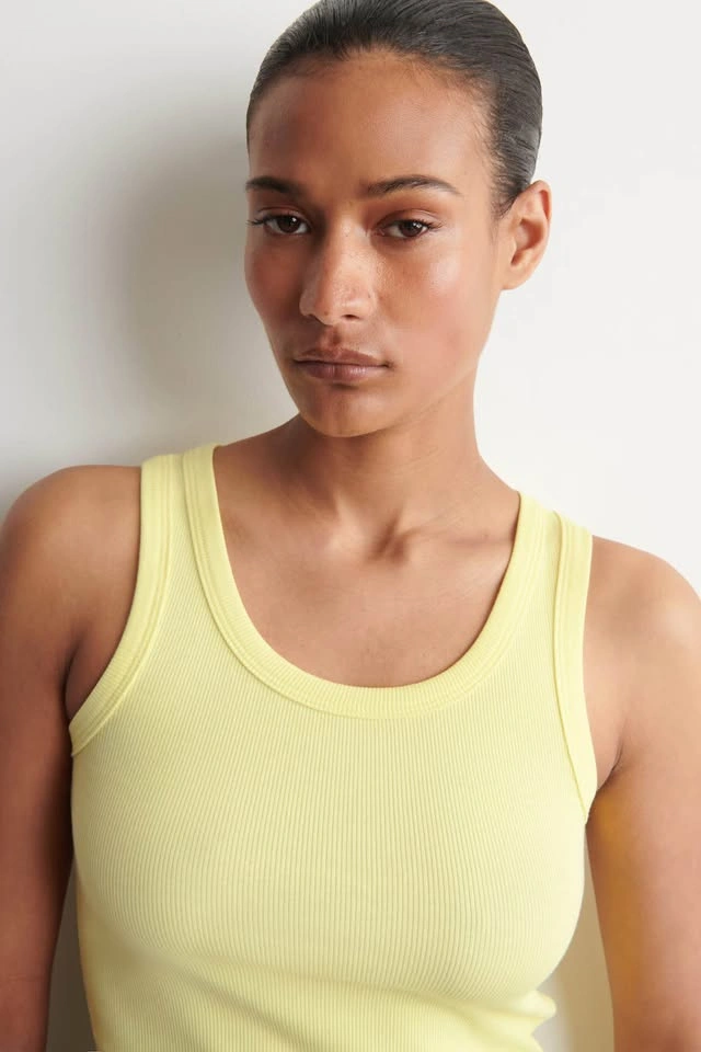 COS Ribbed Cotton Tank Top Yellow Size S NWT - photo 5