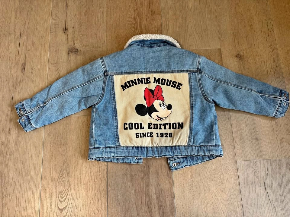 ZARA Disney Minnie Mouse Sherpa Denim Jacket – 2Y