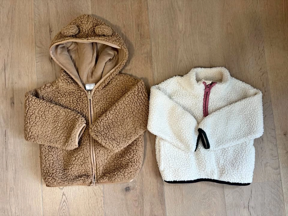 2 Girls Teddy Sherpa Fleece Jackets – $20 for both