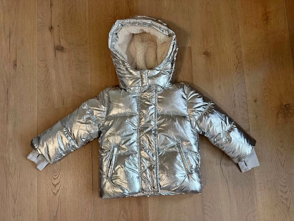 New GAP Kids Metallic Silver Puffer Jacket
