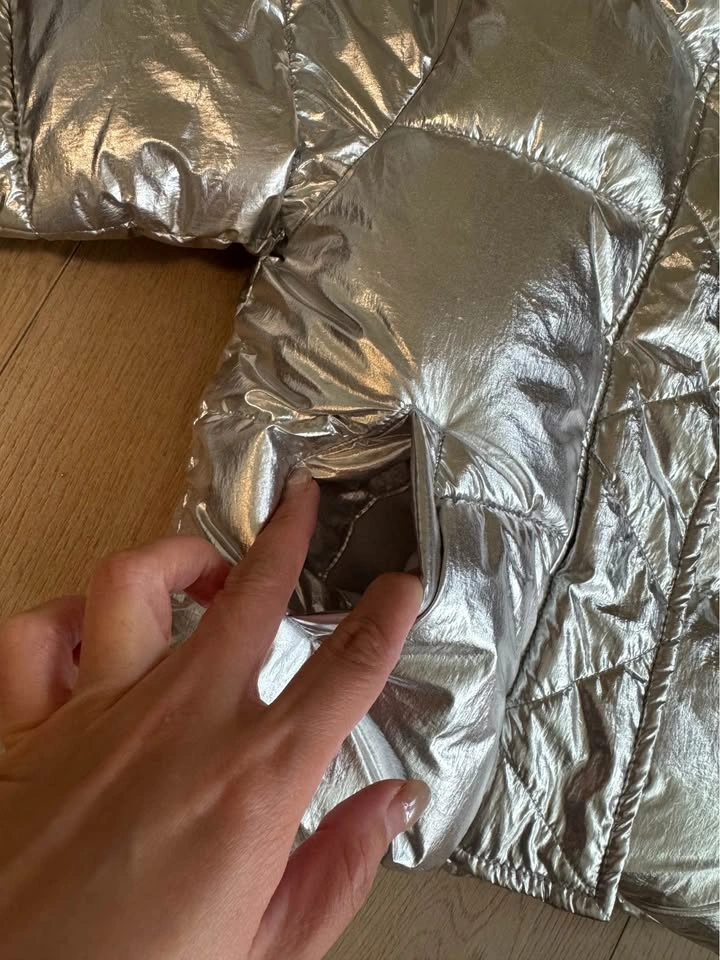 New GAP Kids Metallic Silver Puffer Jacket - photo 5