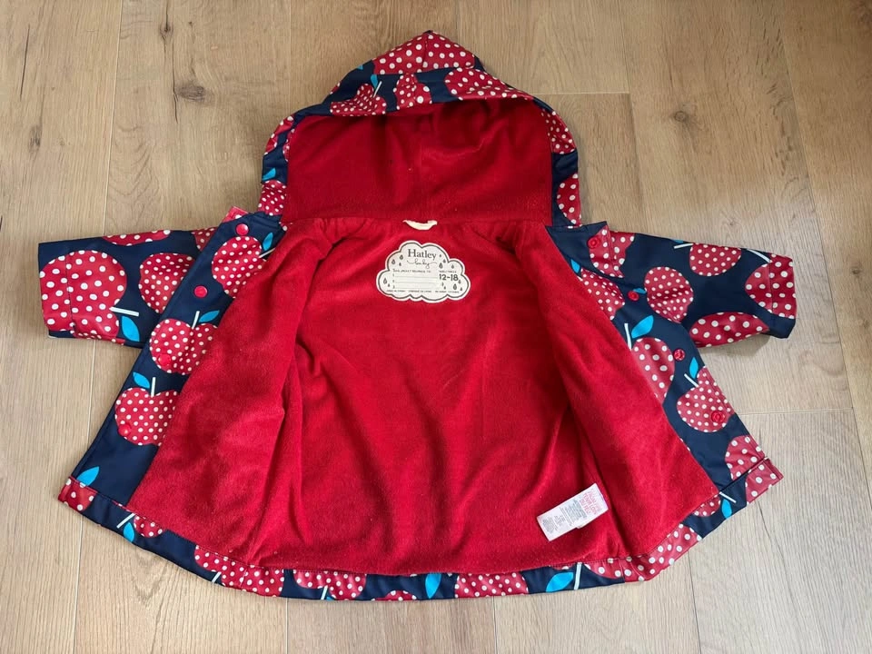 Hatley Baby Apple Print Raincoat Size 12-18 Months - photo 5