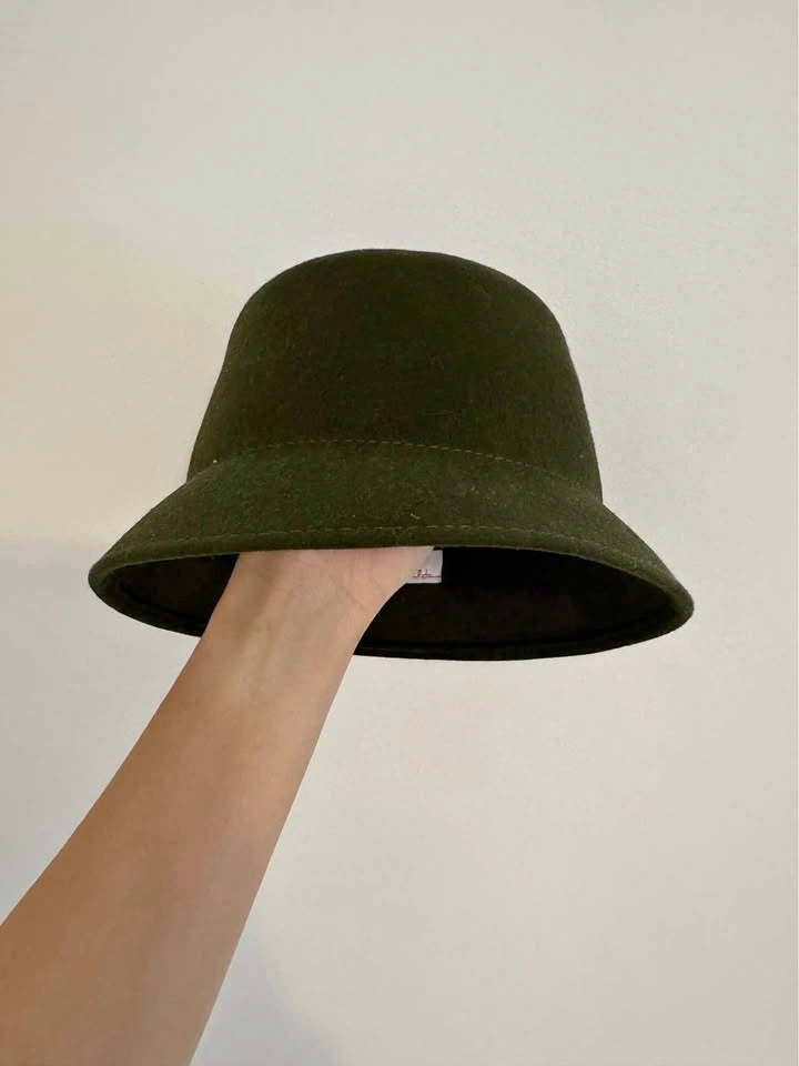 New The Hats Company by Filippo Catarzi Olive Green 100% Wool Ha