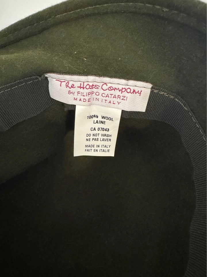 New The Hats Company by Filippo Catarzi Olive Green 100% Wool Ha - photo 3