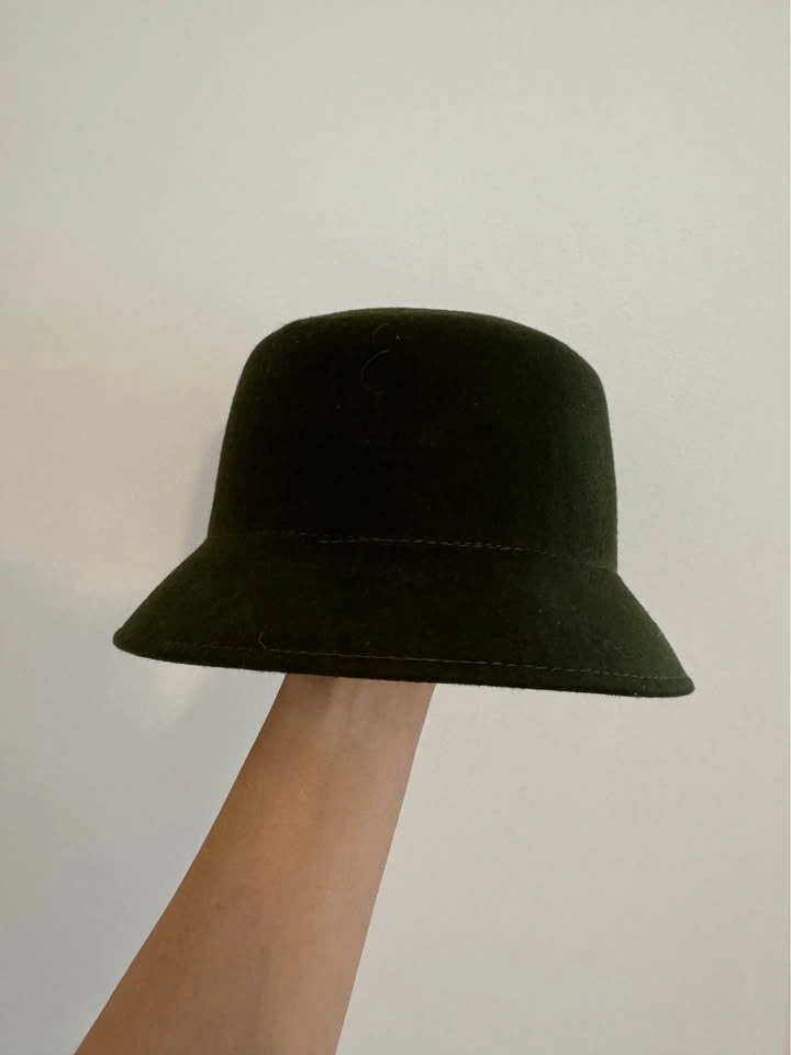 New The Hats Company by Filippo Catarzi Olive Green 100% Wool Ha - photo 4
