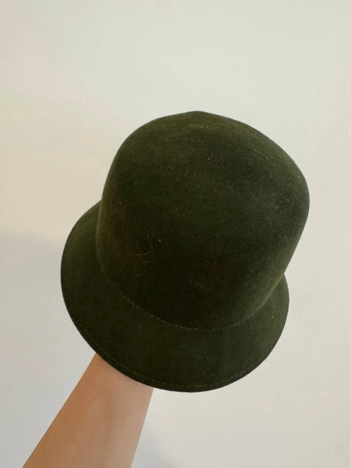 New The Hats Company by Filippo Catarzi Olive Green 100% Wool Ha - photo 5