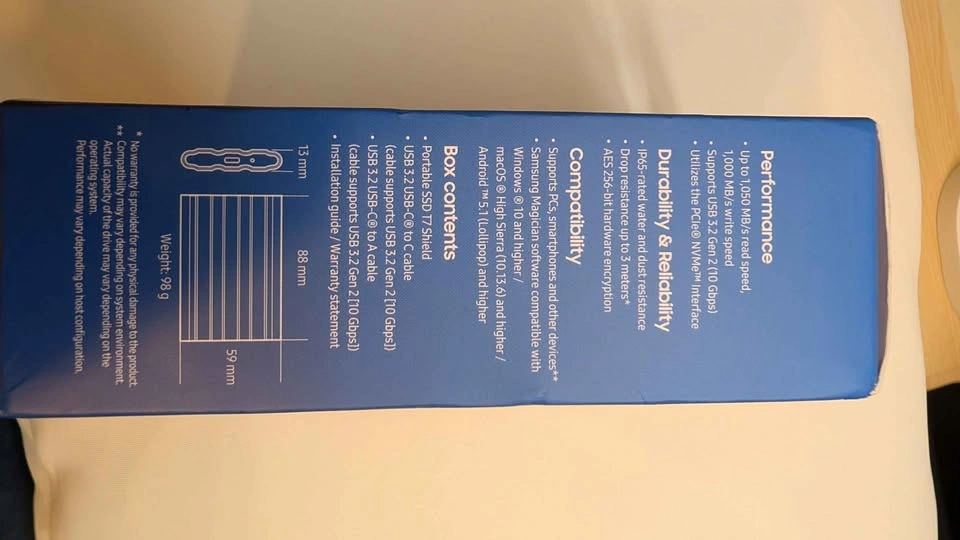 Samsung T7 Shield 2TB Portable SSD – Blue, Open Box - photo 5