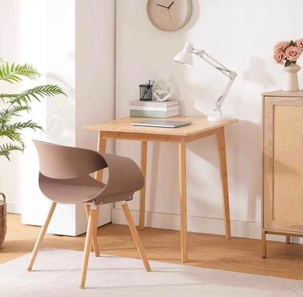 HOOBRO Bamboo Dining Table for 2, 70cm Square Table - photo 4