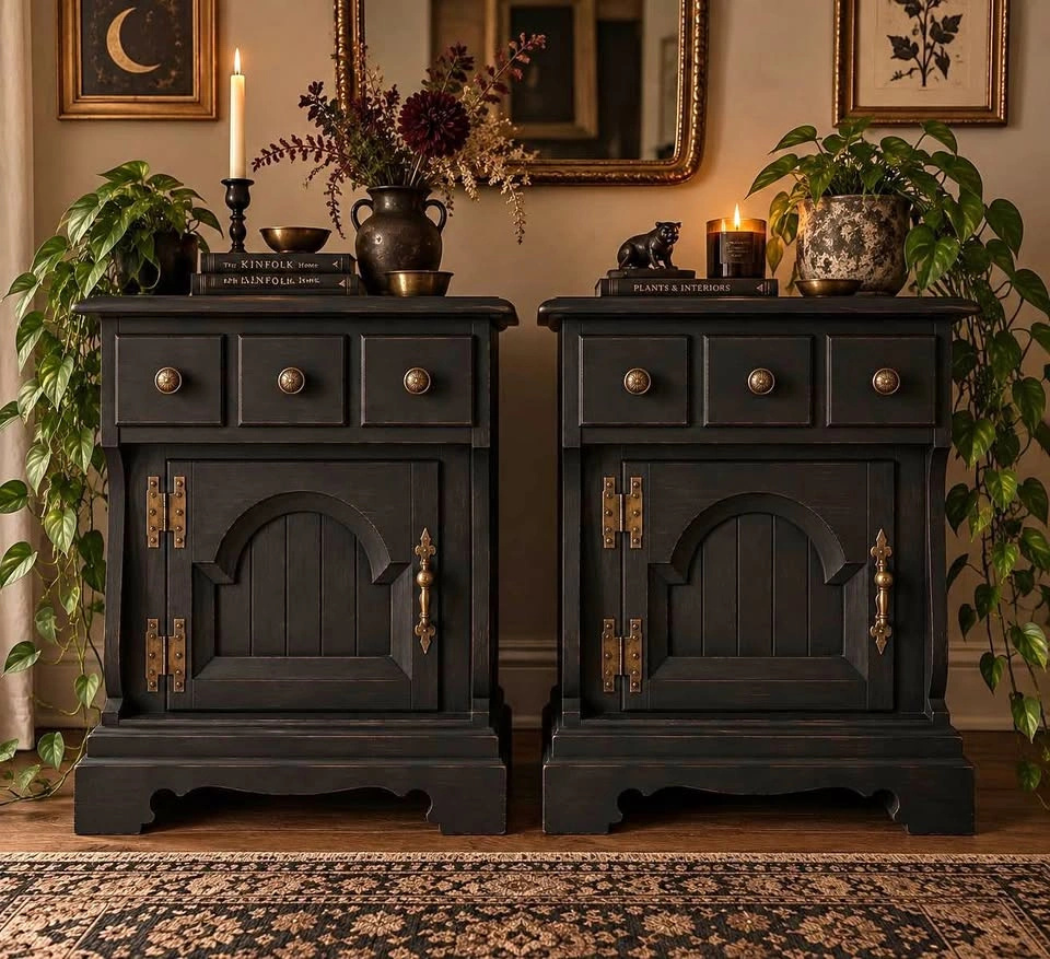 Pair of Refinished Solid Pine Nightstands