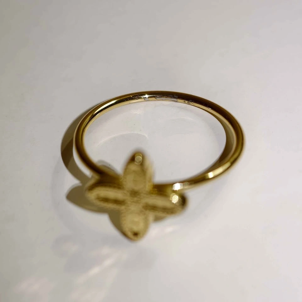 18k Gold-Plated Four-Leaf Ring - photo 3