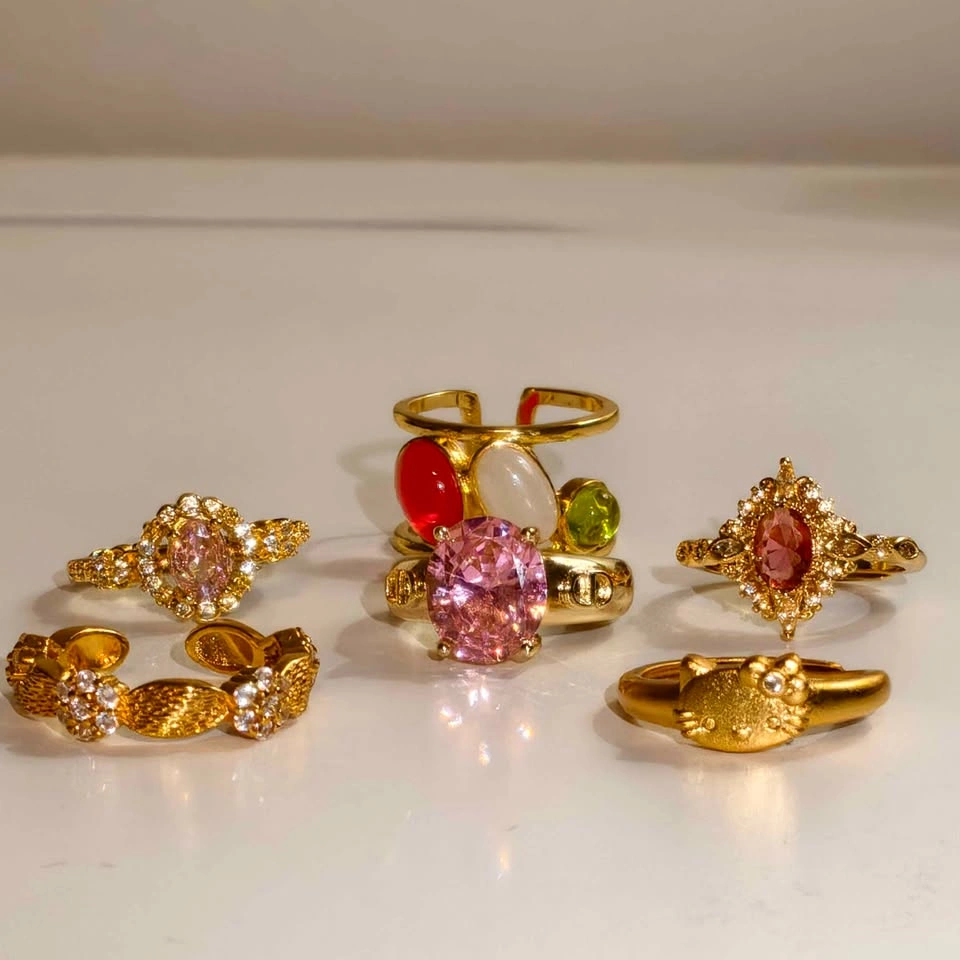 Gold-Plated Copper Ring Set - $7 Each or $35 for All - photo 2