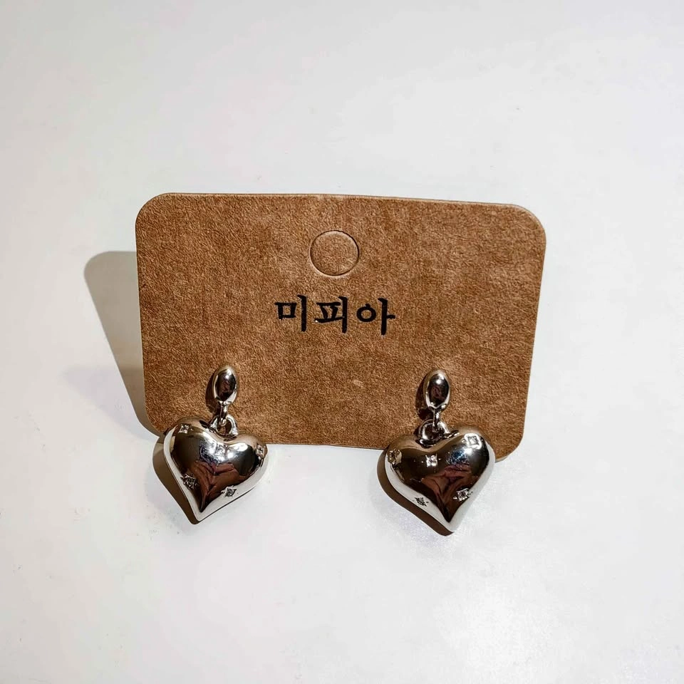 925 Silver Stud Earrings/Silver Heart Dangle Earrings
