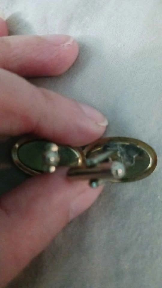 Vintage Gold Plated Oval Cream Stone Cufflinks - photo 2