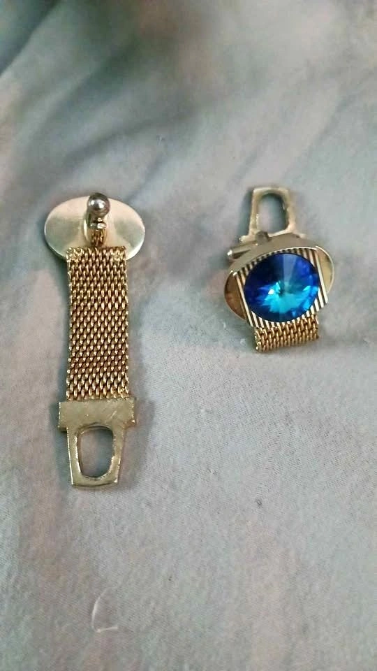 1950's Vintage Gold Filled Blue Stone Cufflinks
