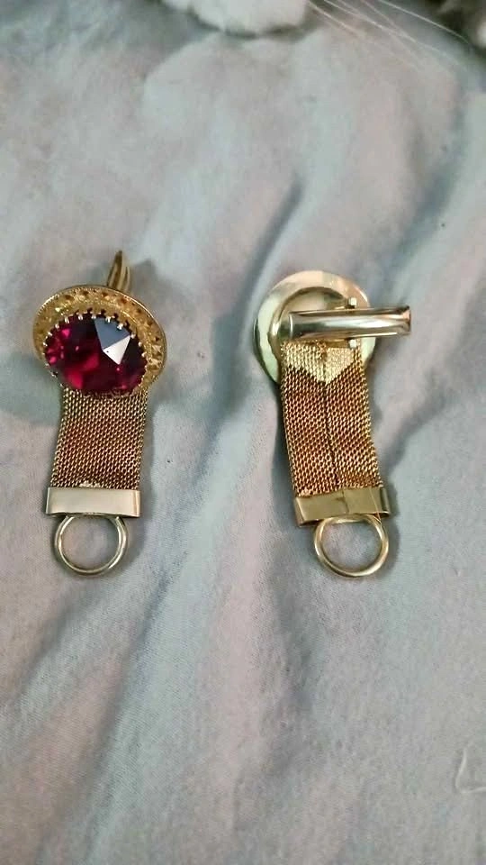 50's Vintage Gold Filled Red Stone Cufflinks