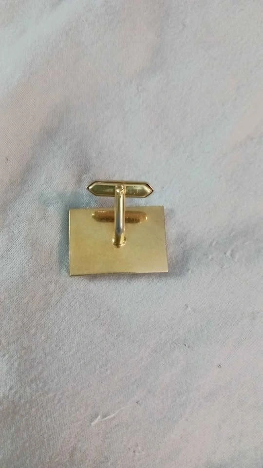 Vintage Single Mother of Pearl Style Gold Plated Cufflink - photo 2