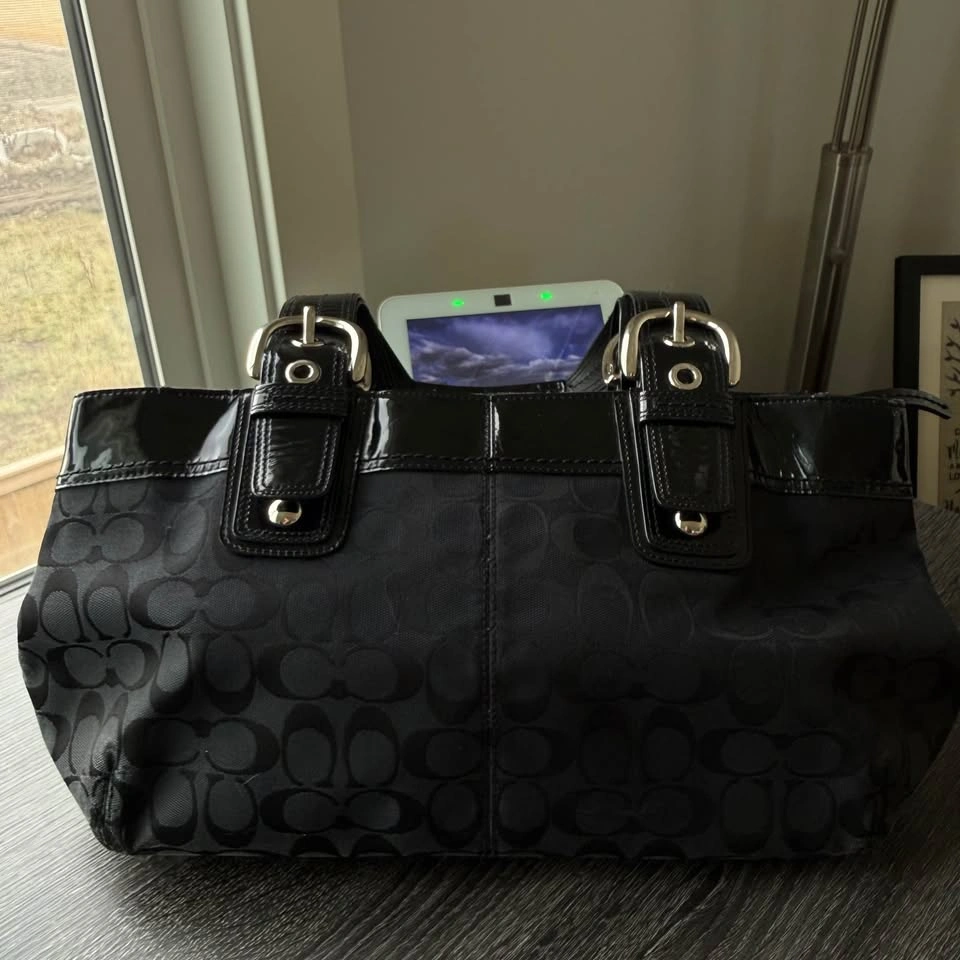 Vintage Coach Soho Pleated Signature Tote F13742 – Black - photo 2