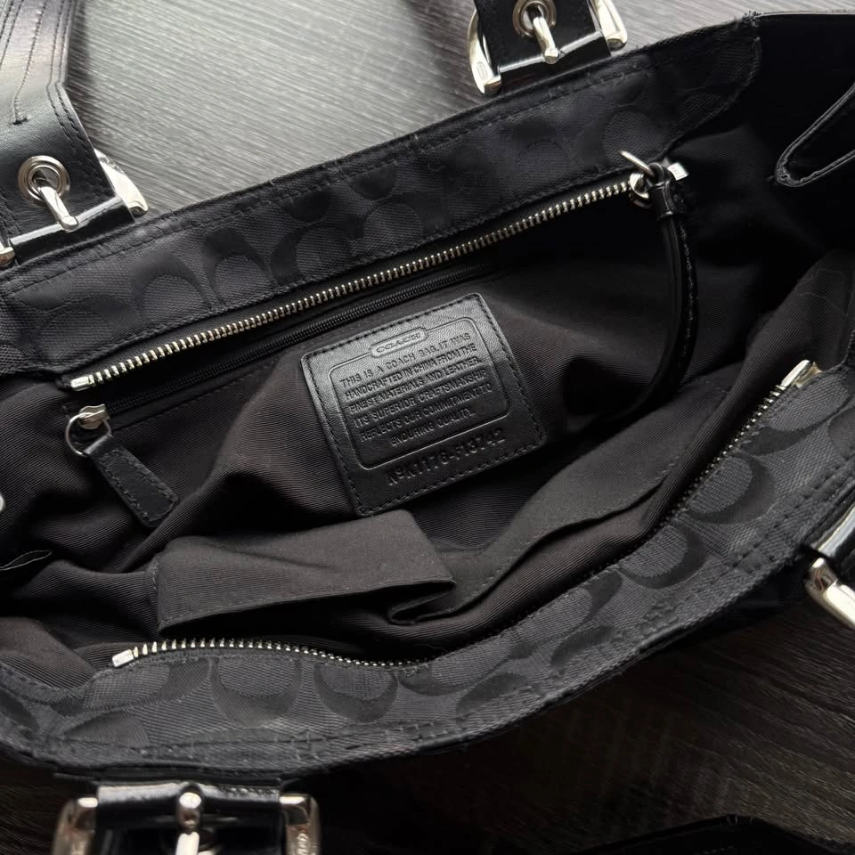 Vintage Coach Soho Pleated Signature Tote F13742 – Black - photo 5
