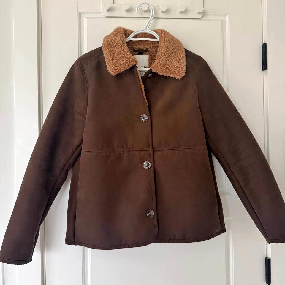 H&M Teddy Fleece Collar Jacket — Size M