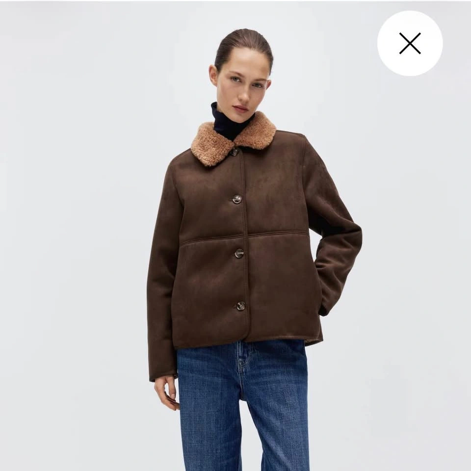 H&M Teddy Fleece Collar Jacket — Size M - photo 3