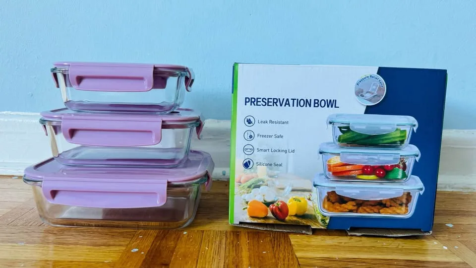 3-Pc Premium Glass Food Storage Set image indicator(4)