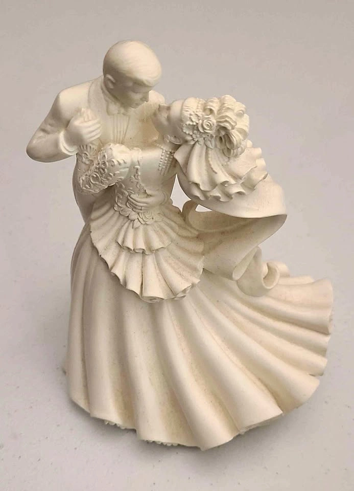 White Dancing Bride and Groom Wedding Figurine